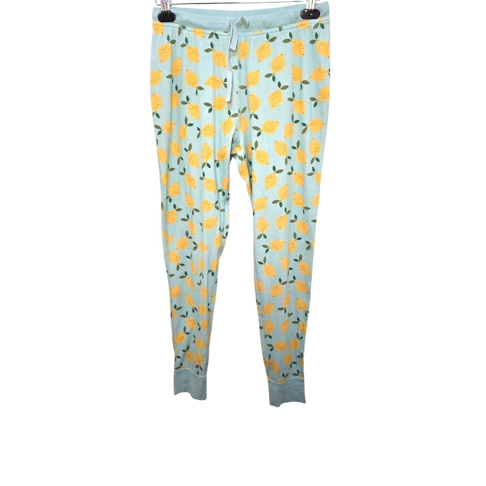 Hanna Andersson Youth Lemon Print Pajama Pants Drawstring Cuffed Ankles - Size M